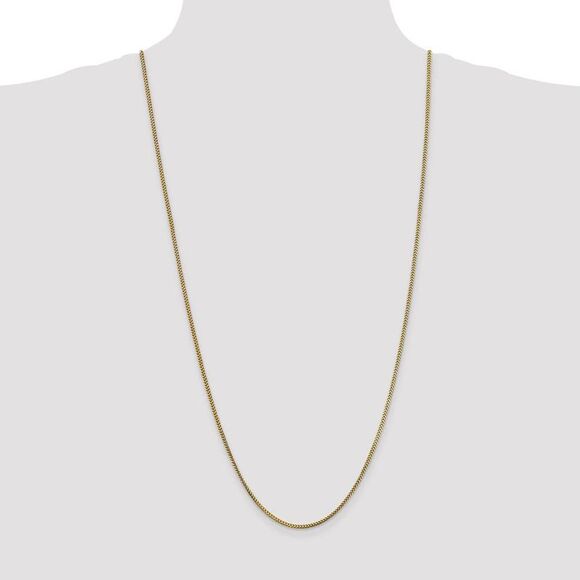 1.5mm 10k Yellow Gold Solid Franco Chain Necklace, 30 Inch - Picture 2 of 8